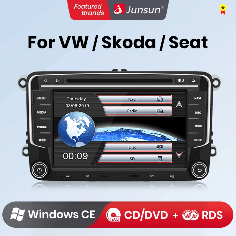 Junsun Windows CE radio for Volkswagen VW Passat B6 B7 CC Tiguan Touran Golf Polo car multimedia GPS car radio DAB + support