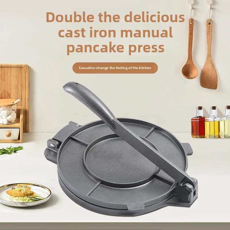 Prensa Manual para tortillas de aleación de aluminio, máquina para hacer tortillas de harina de maíz para pan plano mexicano casero, prensa de masa estilo hierro fundido