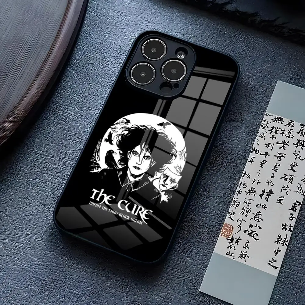 Vintage Rock Band The Cure Phone Case For IPhone 13 Pro Max 14 Plus 12 Mini 11 15 X XR XS 8 7 Plus SE Tempered Glass Back Cover image 3