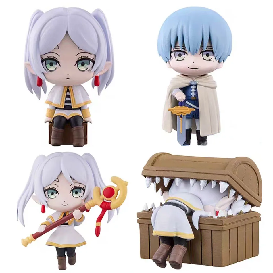 4pcs Frieren: Beyond Journey's End Anime Figure Sitting Fern Action Figures Frieren Noodle Stopper Figure Collection Model Toys