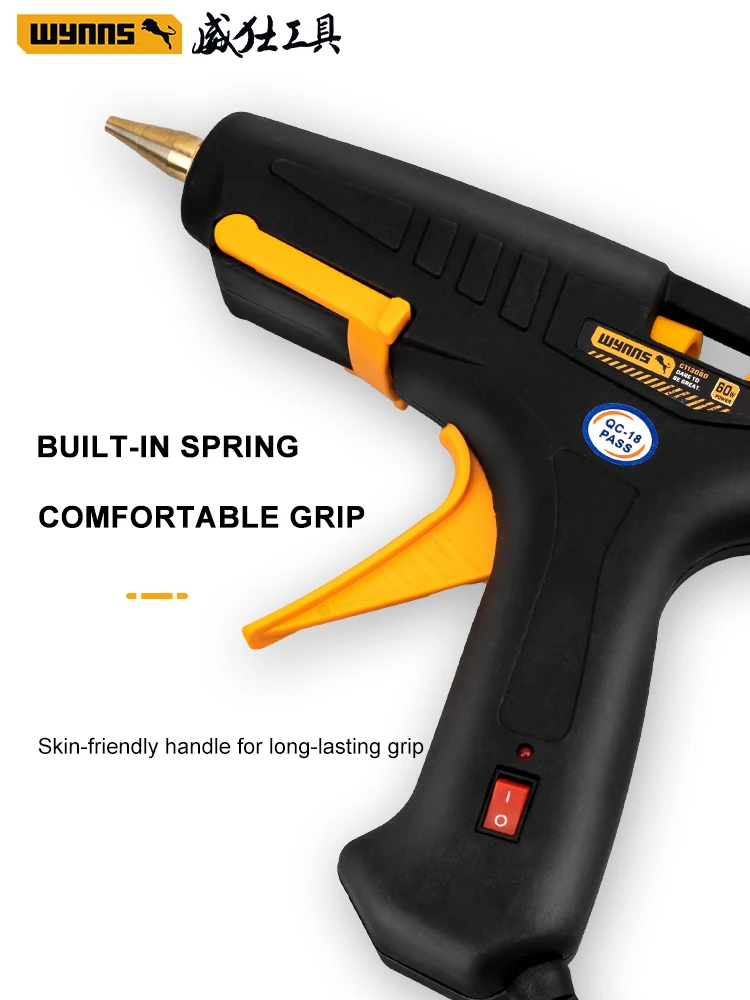 WYNNS 25/40/60/80/100-240W Hot Melt Glue Gun with 10/30/60 Glue Sticks Fast Preheating Hot Melt Gun Repair Tool for DIY and Home