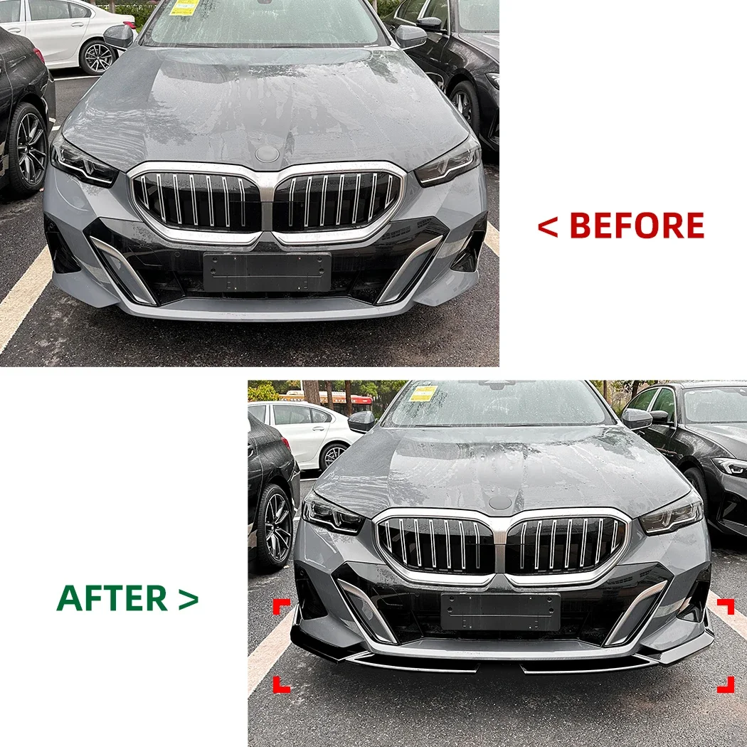 MP Style Front Bumper Lip Spoiler Splitter Diffuser for BMW 5 Series I5 G60 G61 M Sport 2024+ Car Chin Exterior Body Kits Guard