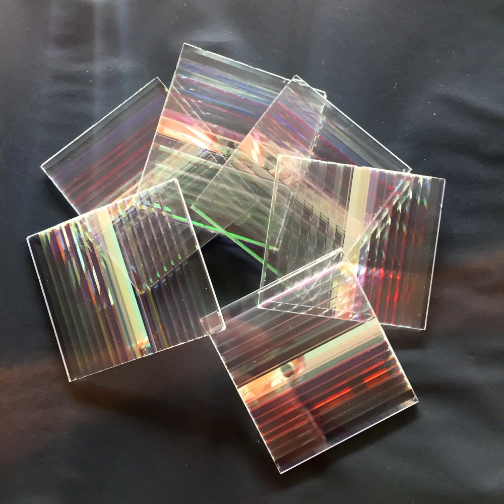 10 PCS Beautiful Damage Rectangle Prism Projector Dichroic Prism for Party Home Decoration Art Necklace DIY Design