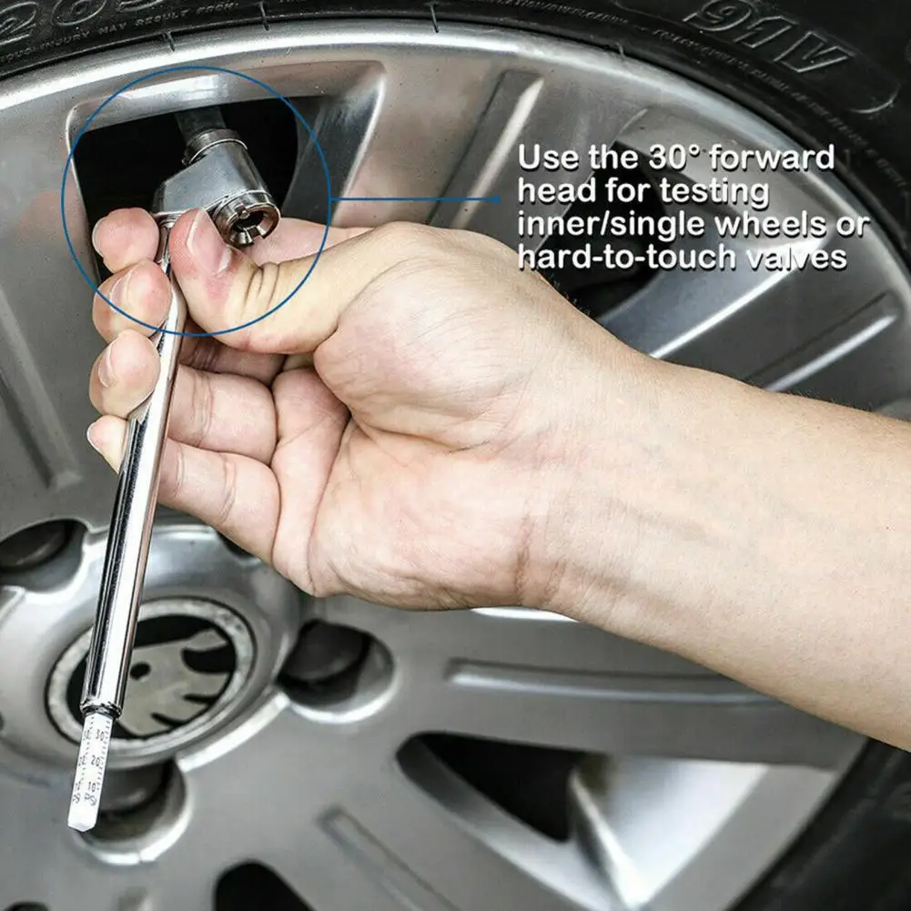 Motorcycle Tire Pressure Detector Convenient High Accuracy Metal 10-120PSI Tire Air Pressure Gauge for Car