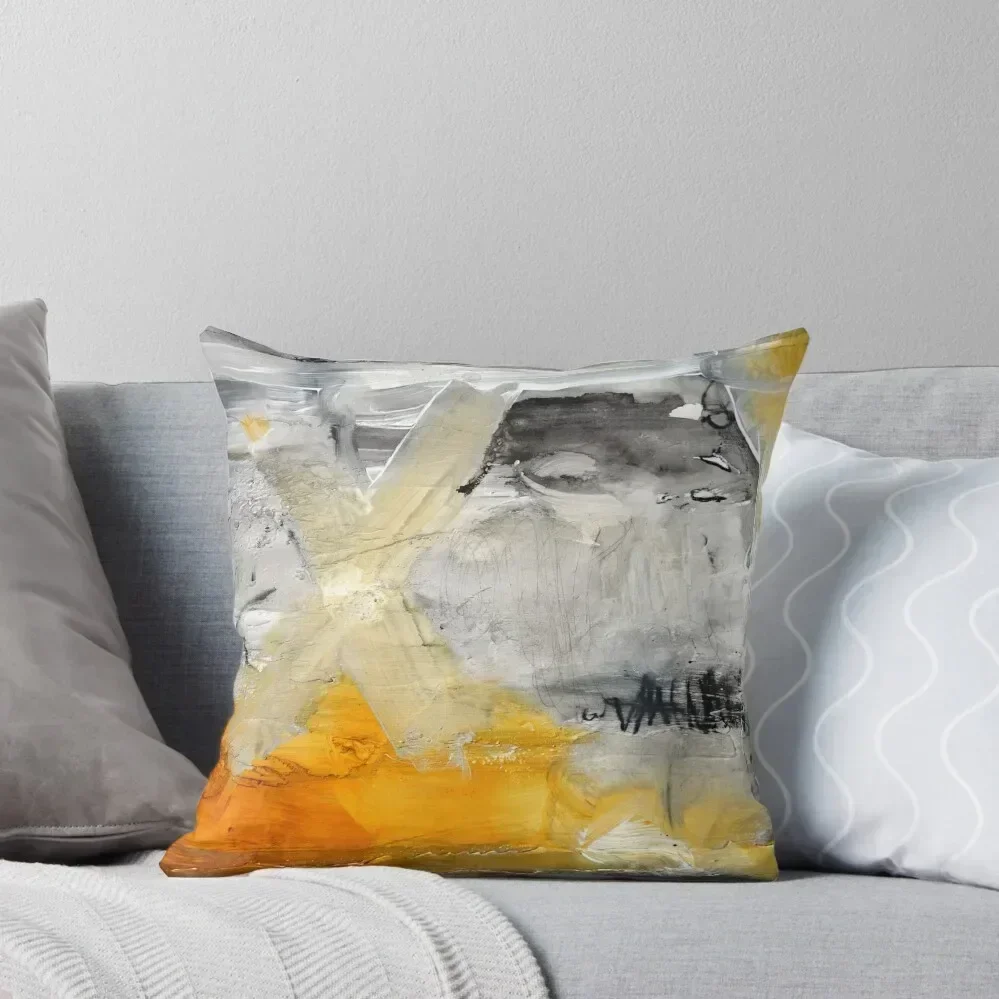 

Gold Giclee Print,Gold Black Painting, Abstract Painting,Orange Black Art Print Throw Pillow