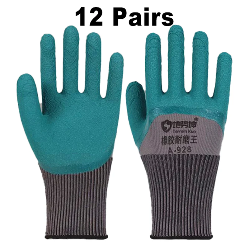 

Anti-slip Work Gloves, Durable Rubber Breathable, Thickened Odor-Resistant Separated-Finger Safety Gloves Construction Industry