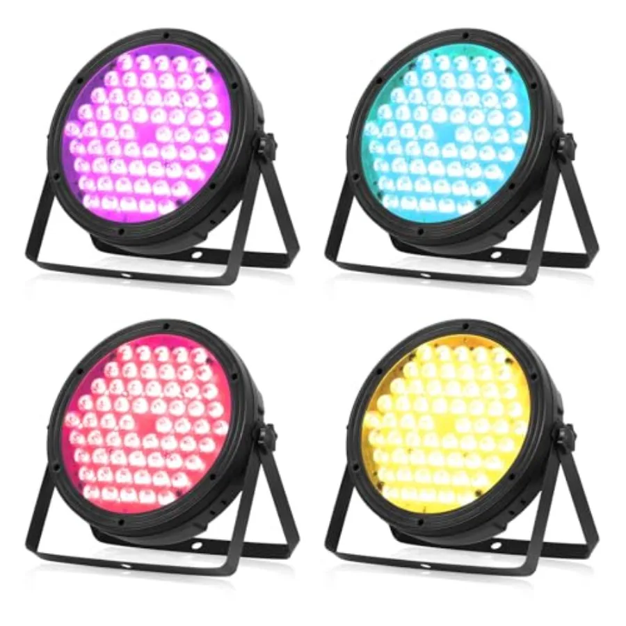 

Stage Lighting 0W Par Light RGBW 4-in-1 Stage Lights, DJ Light DMX for Concert and Events, 4 Packs