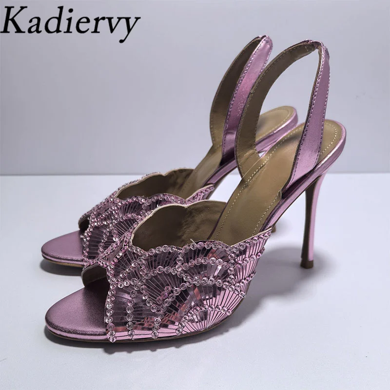 جديد الصيف صندل كعب عالٍ للنساء زهرة ترتر ديكور المدرج أحذية امرأة اللمحة تو الكعوب رقيقة صنادل طراز جلاديتور امرأة #1