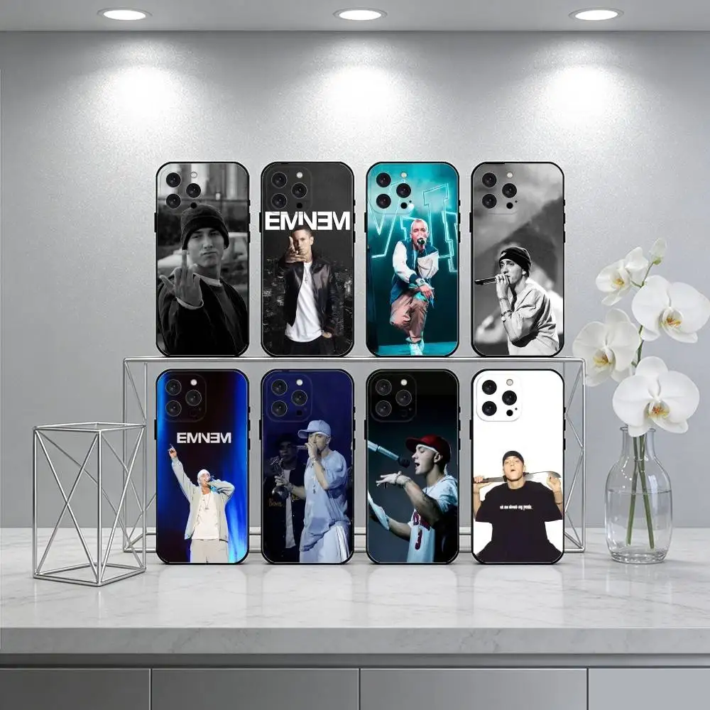 

Singer E-Eminem-ES Phone Case For iPhone17,16,15,14,13,12 Plus,Max Soft Silicone Black Cover
