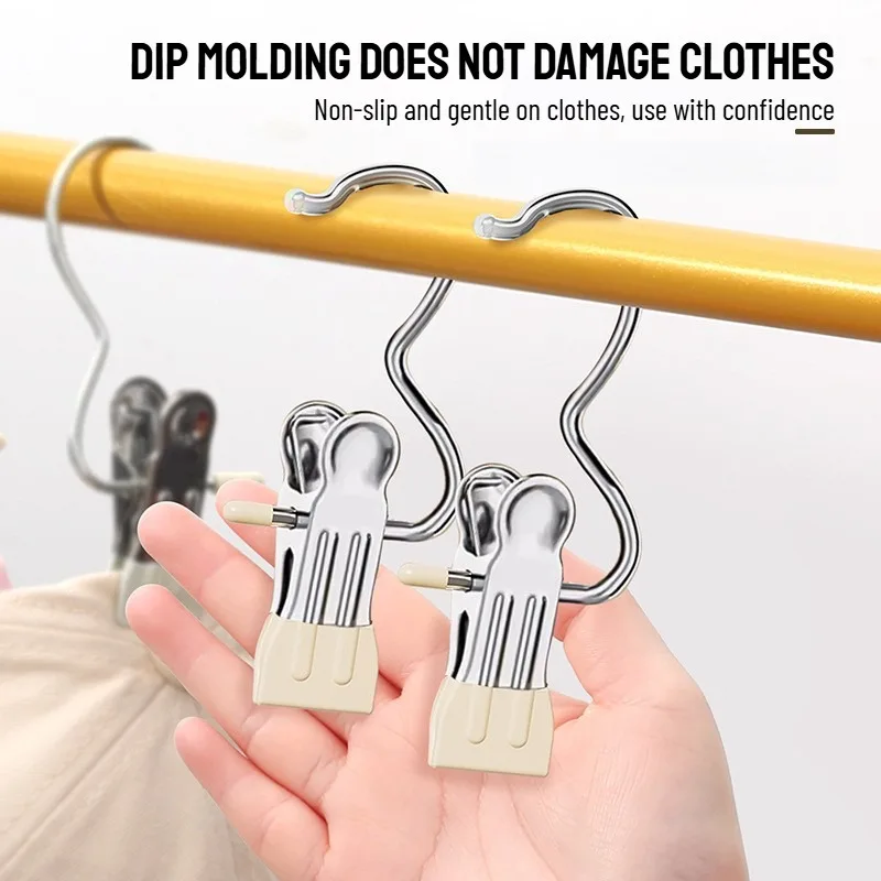 10/20/30 قطعة مشابك الغسيل المصنوعة من الفولاذ المقاوم للصدأ أوتاد الغسيل الملابس هوك المحمولة معلقة الملابس كليب الجوارب تخزين كليب #2