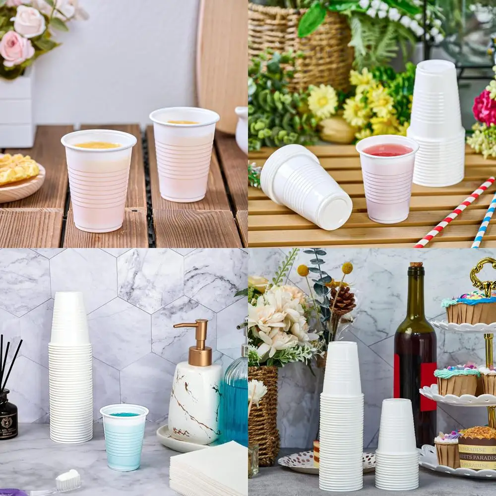 

2000 Pack 5oz White Plastic Tasting Cups - Disposable 5 Ounce Cups for Sampling & Drinking