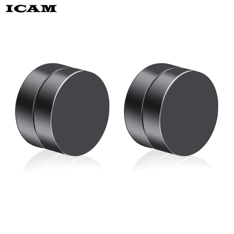 ICAM Unisex Magnetic Barbell Titanium Steel Men Earrings Punk Anti allergy no Piercing Ear Stud Male fashion Jewelry Best Gifts