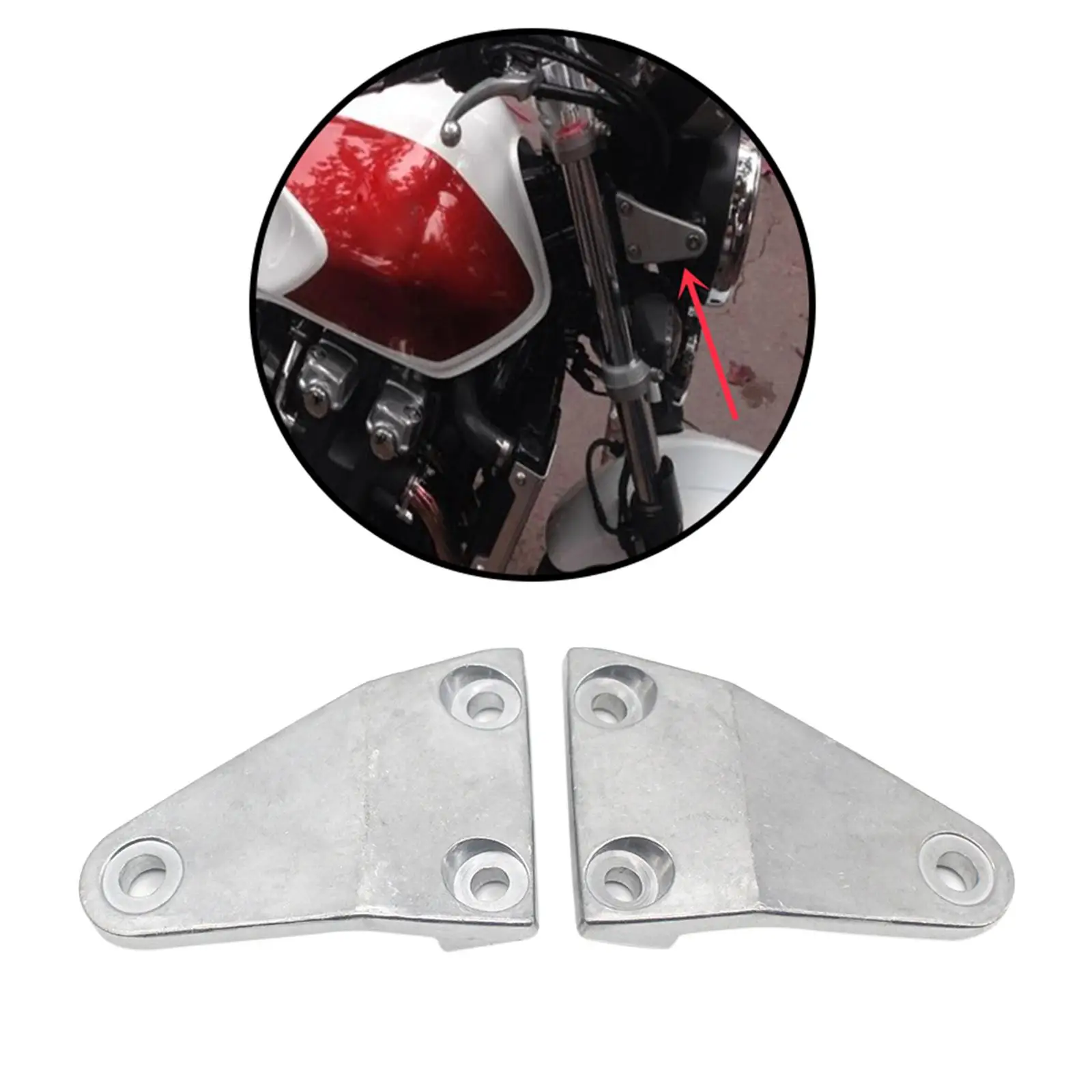 زوج واحد من دعامة تثبيت المصباح الأمامي للدراجة النارية لهوندا CB1300/CB400 فضي