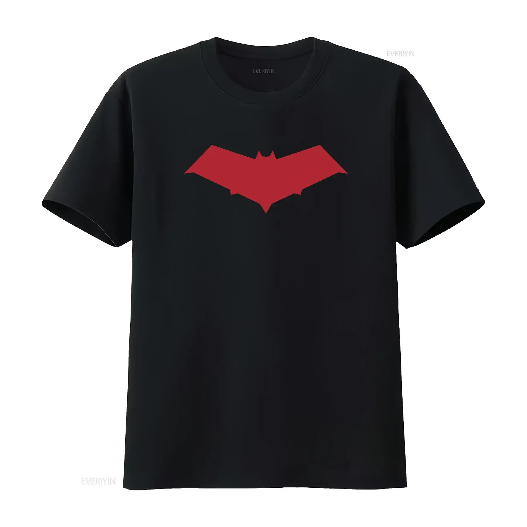 Red Hood Symbol Jason Todd T Shirt Black vintage Washed homme Stretched fashion Versatile Comfortable streetwear Unisex