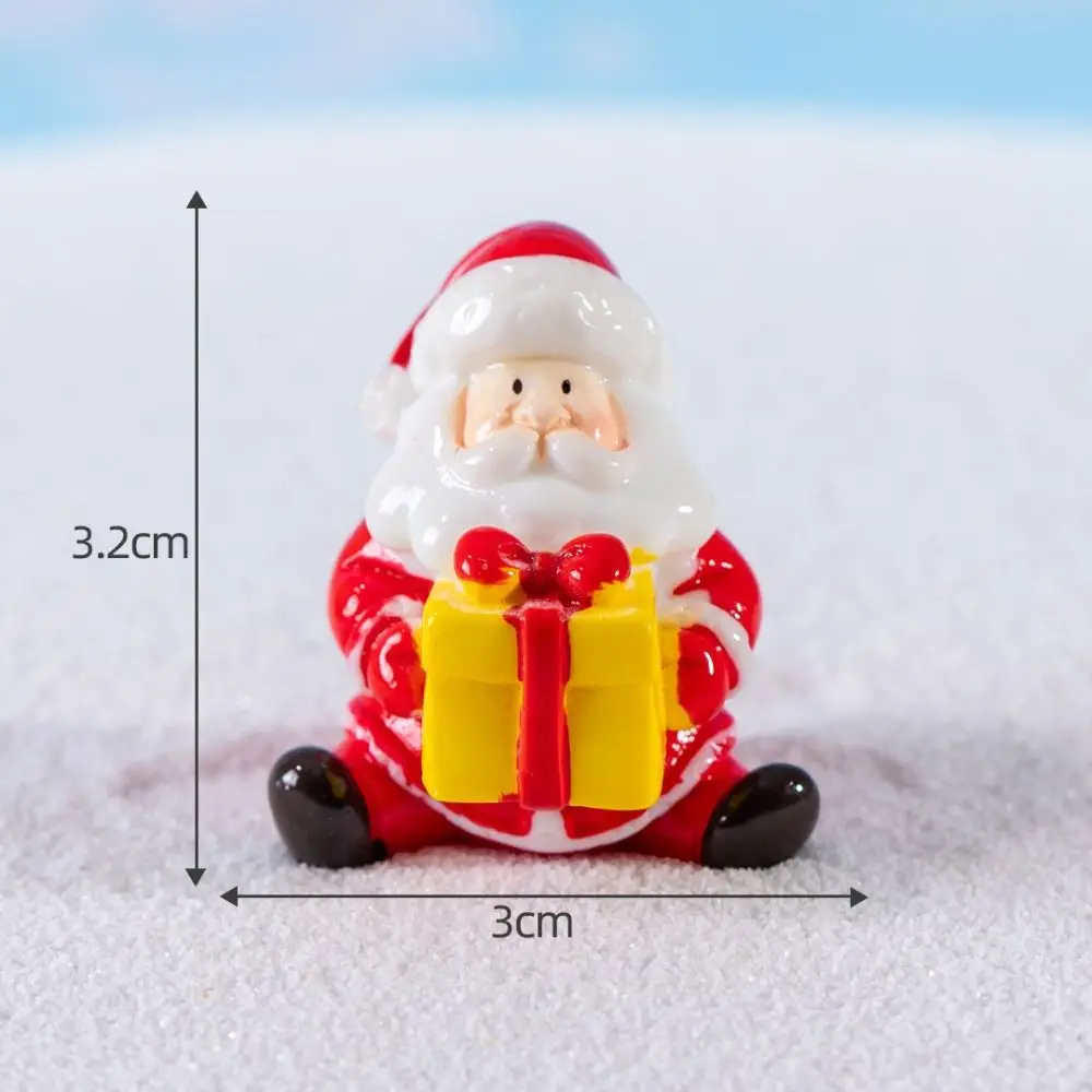 Creative Bonsai Decor Micro Landscape Snow Scene Mini Santa Claus Figurines DIY Resin Moss Microlandscape Garden Ornament