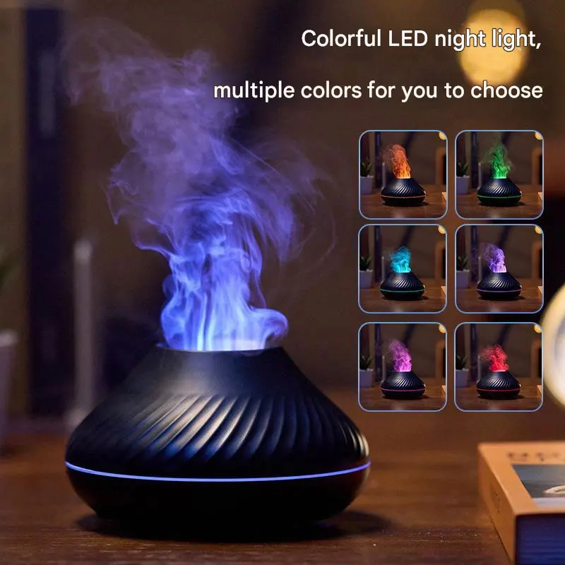 Simulated Flame Aromatherapy Machine USB Small Appliance Air Aromatherapy Humidifier Colorful Flame Humidifier