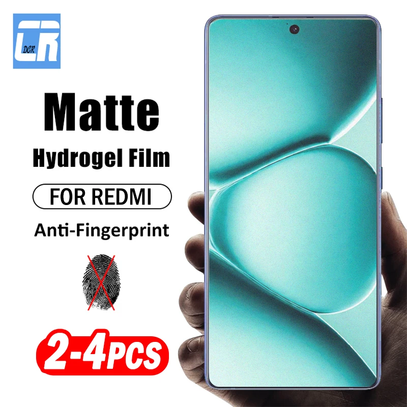 

2-4Piece Anti-Fingerprint Matte Hydrogel Film for Xiaomi Redmi Note 15 14 13 Pro+ Plus 5G 4G Unlock Full Curved Screen Protector