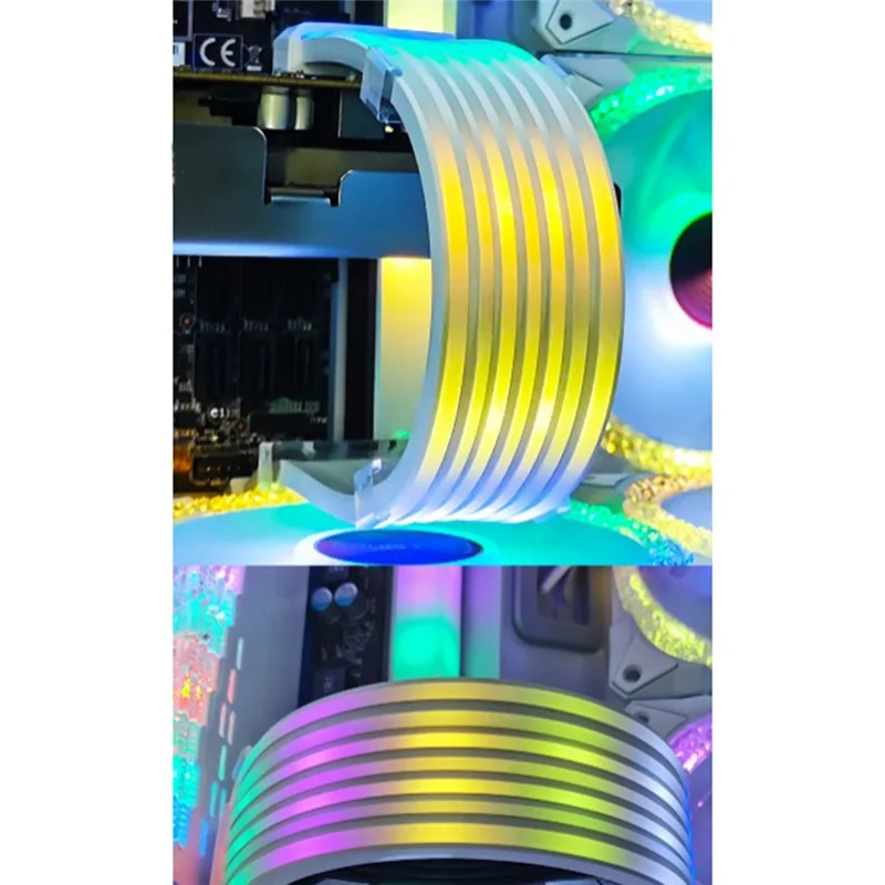 COOLMOON PSU كابل تمديد الطاقة LED شرائط مصباح 5 فولت ARGB AL300 مزامنة شريط إضاءة مرن ل 24PIN اللوحة الأم PC