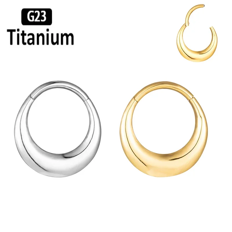 

1PCS G23 New Titanium steel Segment Nose Rings Cartilage Clicker Hoop Earrings for Women Hypoallergenic Piercing Jewelry