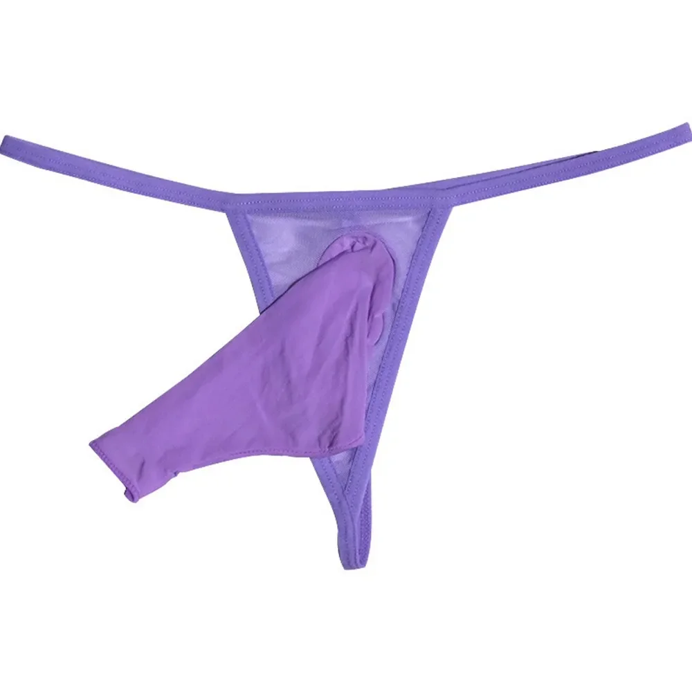 Bragas Sissy para hombre, Tanga Sexy transparente con espalda en T, ropa interior, funda para pene JJ, lencería erótica abierta/cerrada para hombre