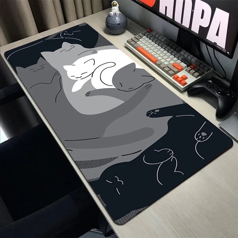 

Kawaii Cat Mouse Pad Gaming Setup Accessories Mousepad XXL Cute Desk Mat Locking Edge Mouse Pads Keyboard Mat Waterproof Rug