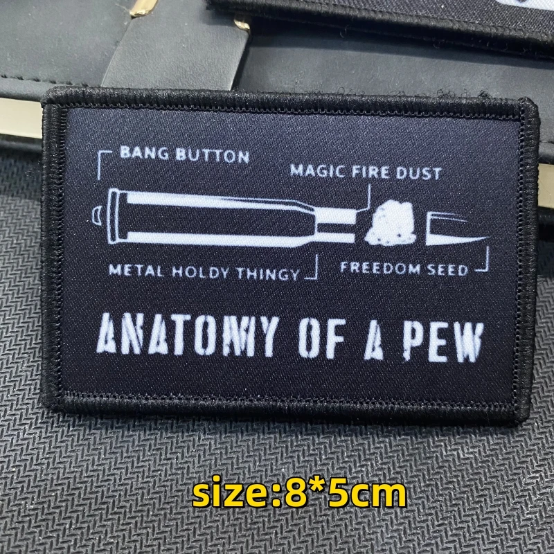 Tactical Gun Patch Military Bullet Analysis Printed Backpack Hook and Loop Morale Badge Morality Funny Meme Cloth Sticker Emblem