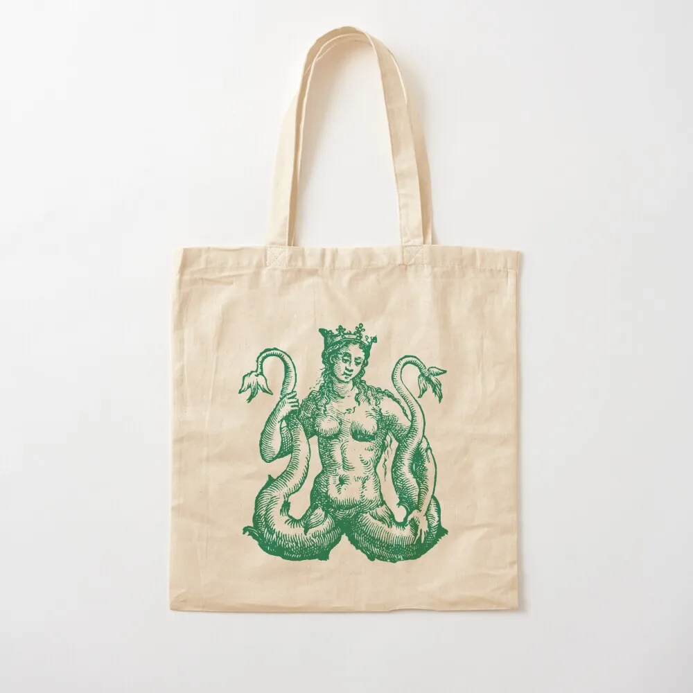 

Melusina Mermaid - Seafoam Green Tote Bag ecological bags tote bag bags for women Fabric bag Canvas Tote