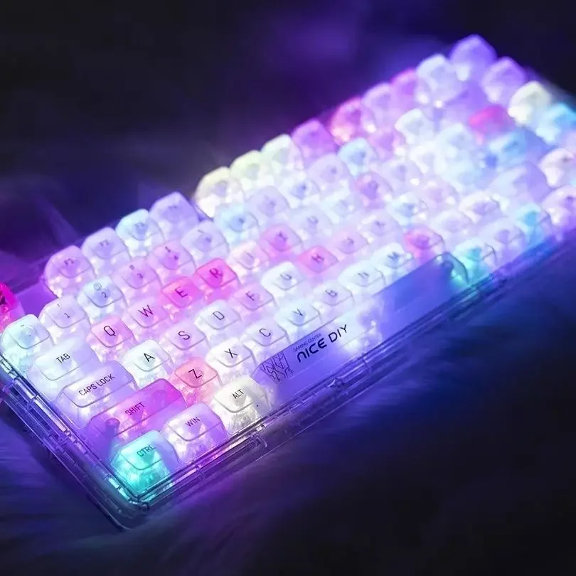 MDA-شفافة ماتي Keycap مجموعة ، شفافة ، الضباب ، نفاذية الضوء ، PBT ، لتقوم بها بنفسك اكسسوارات لوحة المفاتيح ، الجمالية ، الشخصية