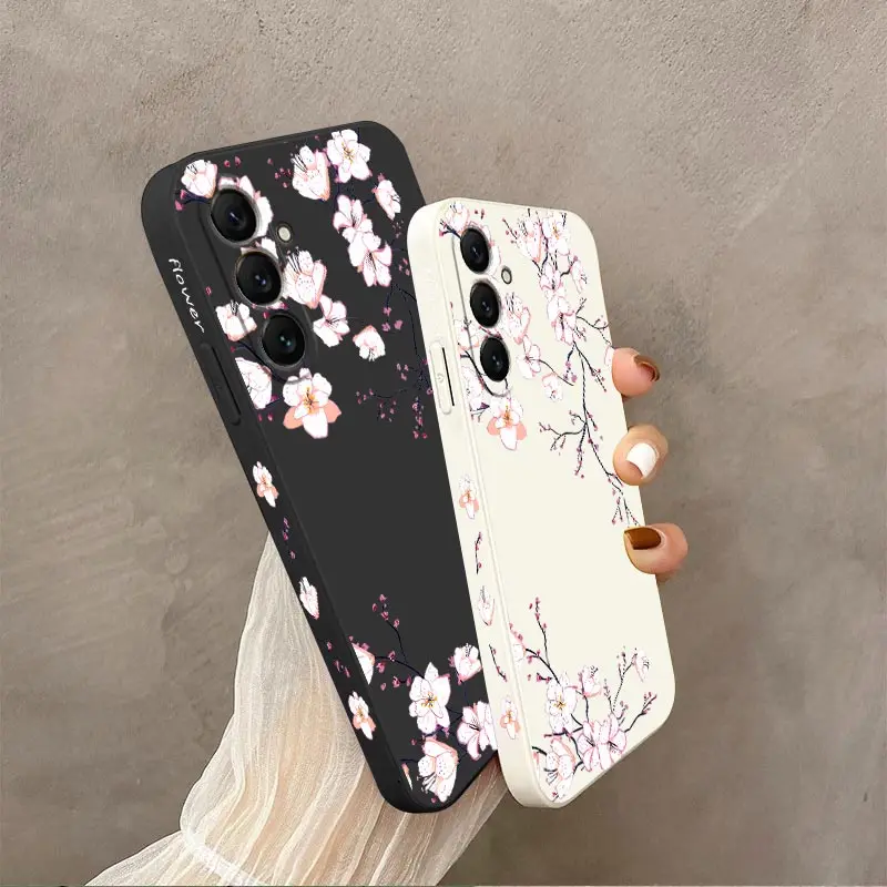 A55 Bright Orchid Silicone Phone Case For Samsung A50 A55 A52S A72 A34 A22 A51 A54 A23 A91 A32 A31 A53 A33 A70 A24 A71 Cover