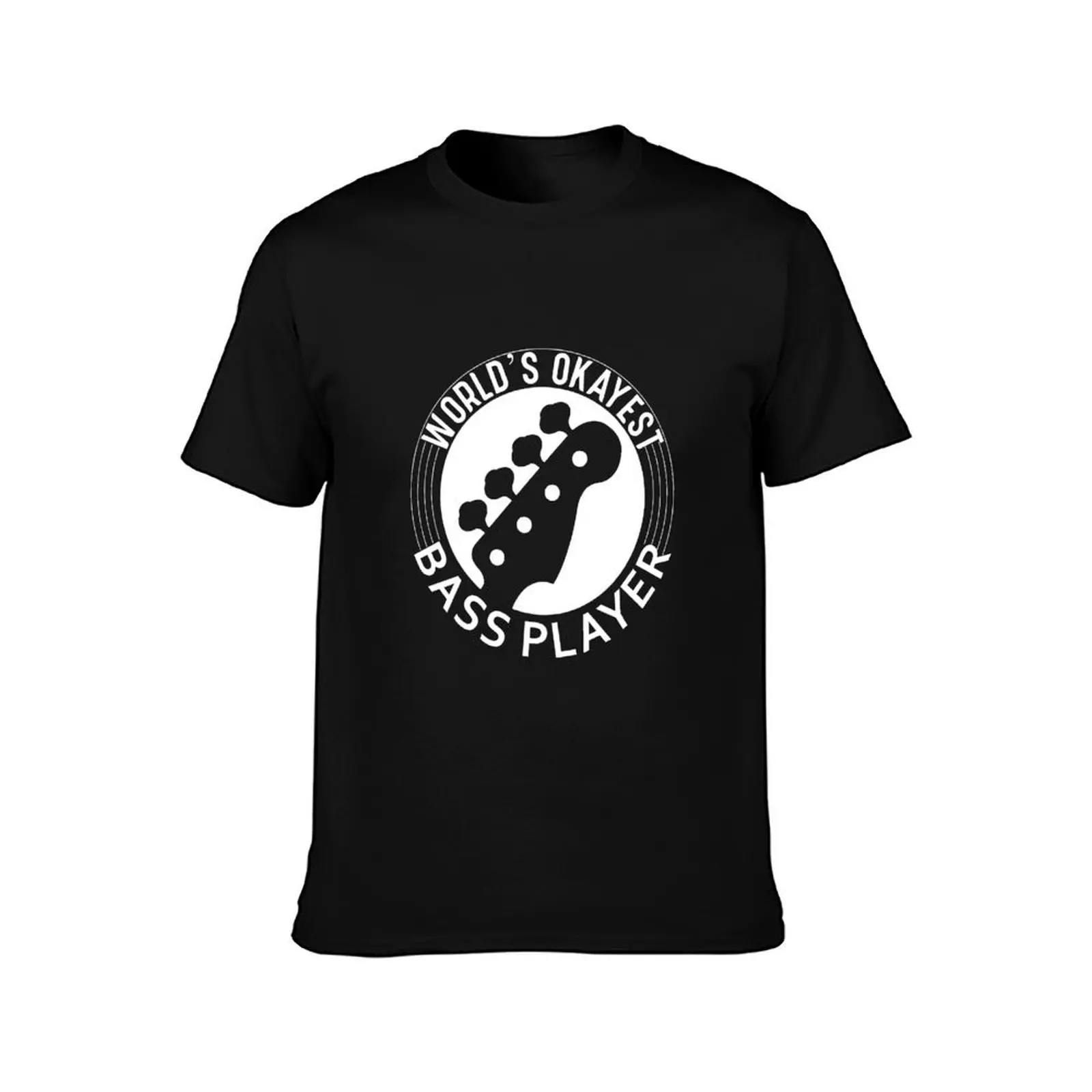World's Okayest Bass Player-Bass Player-Bass Guitarist-Electric Bass-Bass Clef T-Shirt Sport Basic Moisture Wicking Tee T-Shirt