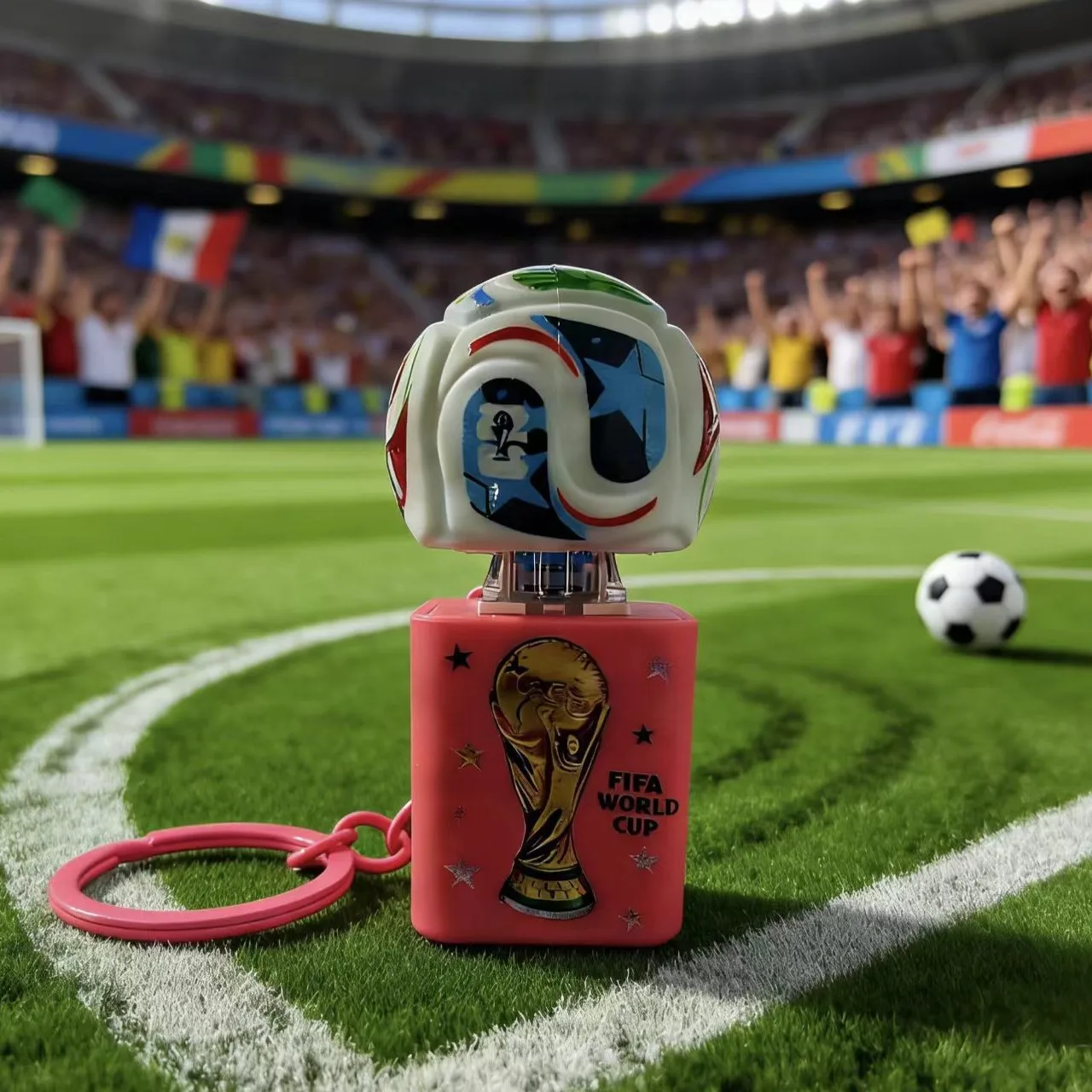2026 FIFA Light Up Sound Keychain Soccer Trophy Souvenir Football Fan Creative Pendant Bag Charm Party Gift for Kids Adults view 3