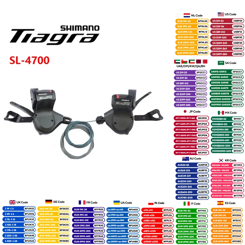 SHIMANO TIAGRA  SL-4700 Shift Lever 2x10 Speed Left Side/Right Side/A Pair Shift Lever For Road Bike Bicycle Original Shimano