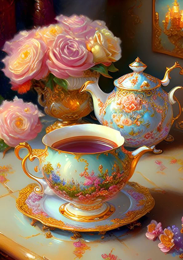 Набор для алмазной вышивки «Чайный чайник» с 3D рисунком