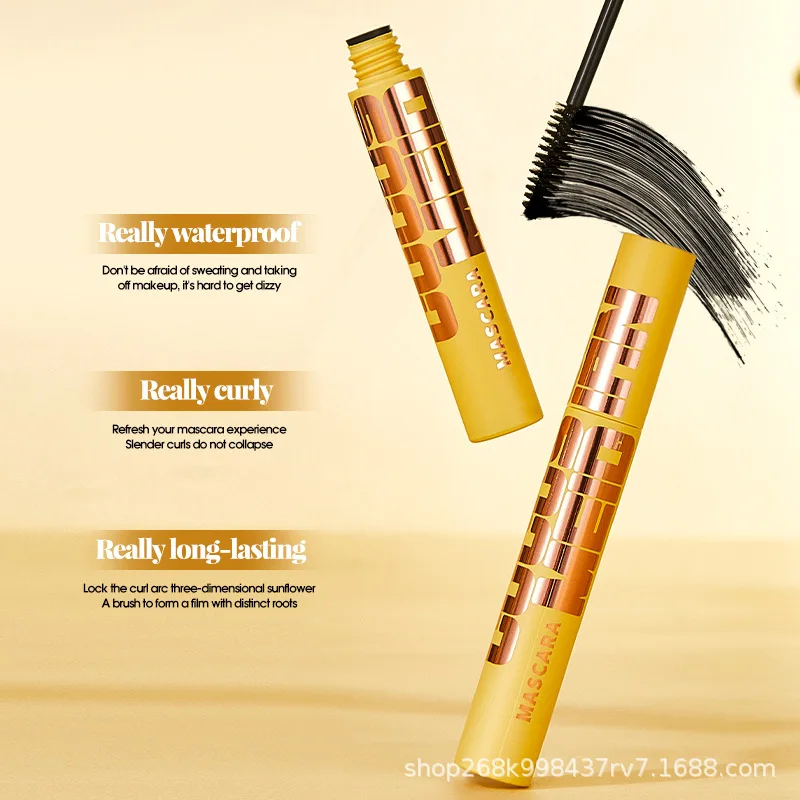 Rímel preto forte e duradouro, conteúdo e comprimento, extensão de cílios pretos, escova de seda de longa duração, presente cosmético
