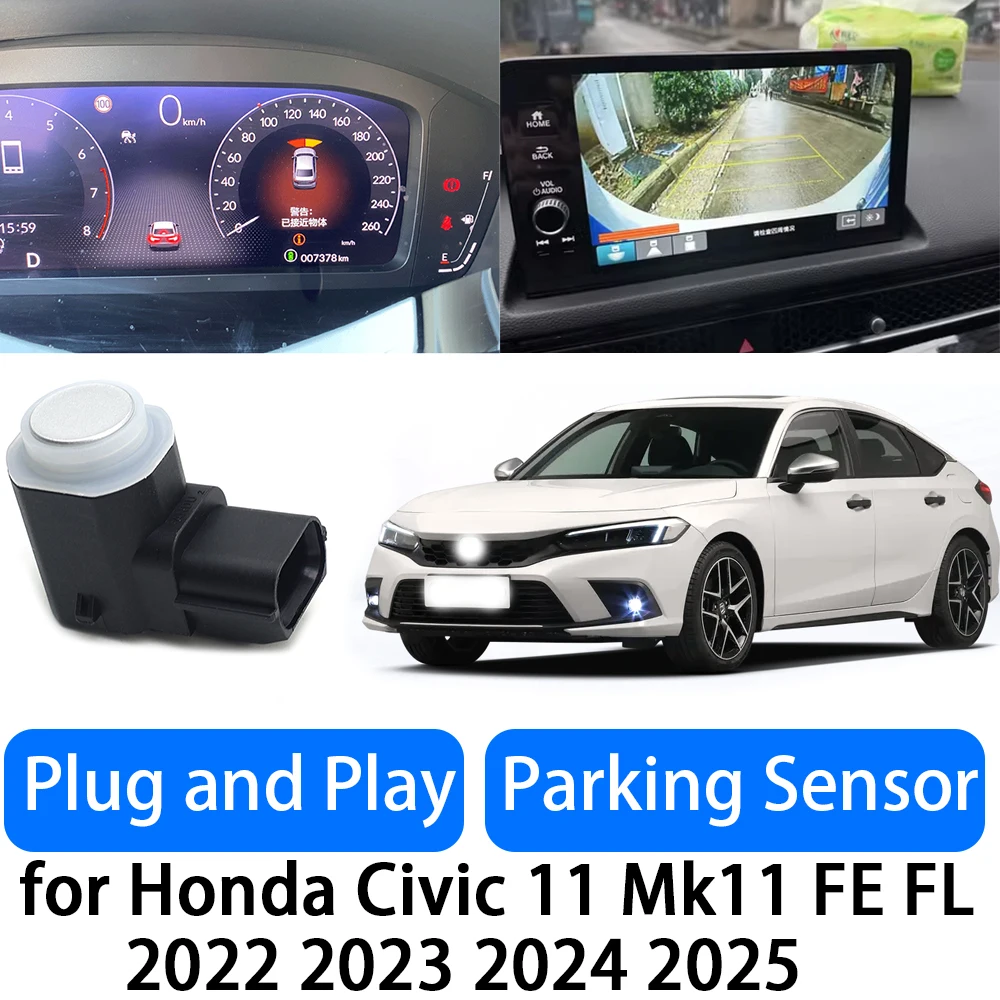 For Honda Civic 11 Mk11 FE FL Reverse Radar Precision Detection & Easy Install (2022-2025 Models) OEM Fit Parking Sensor System