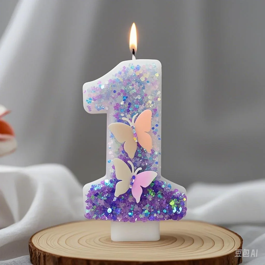 Farbverlauf Lila Schmetterling Zahl Kerze Geburtstag Party Kuchen Topper Tisch Schmetterling Dekor 0-9 Lila Zahl Geburtstagskerzen