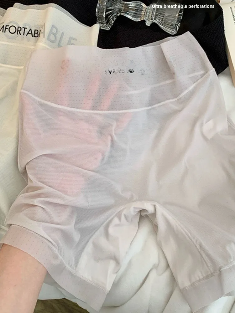 رقيقة جدا Sl الحرير الجليد المرأة Se السراويل تنفس الجوف خارج شقة المفروة الملابس الداخلية عالية الخصر حجم الشباب #5
