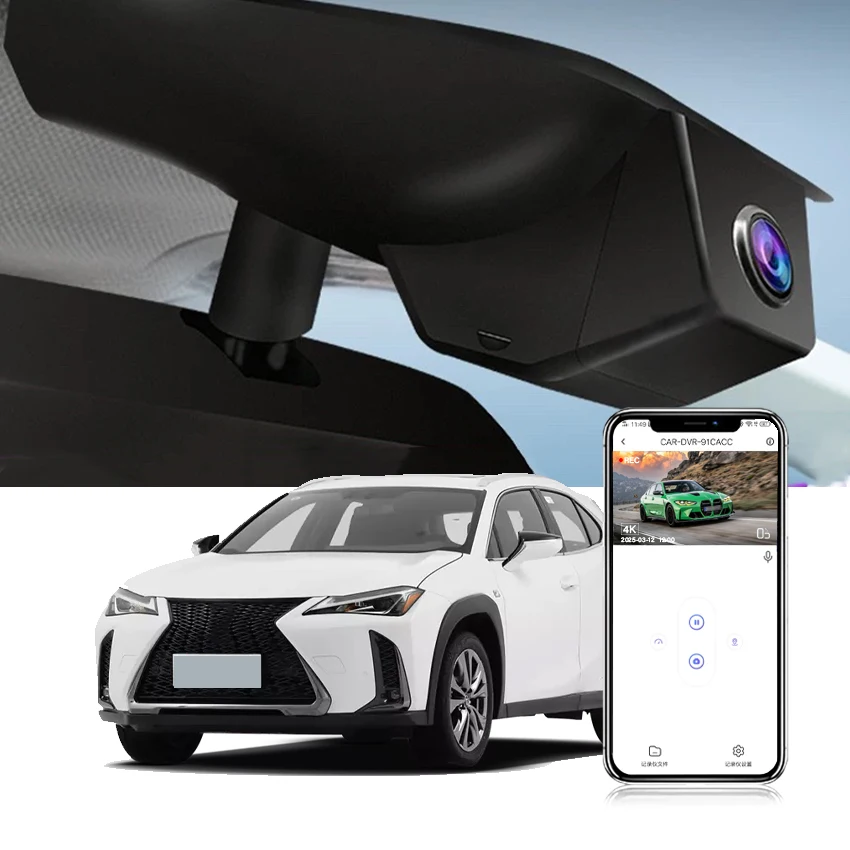 4K OEM Dash Cam for Lexus UX(ZA10)UX300h UX260h UX250h UX200 2019-2026,WiFi APP Control Car DVR with Night Vision,Loop Recording