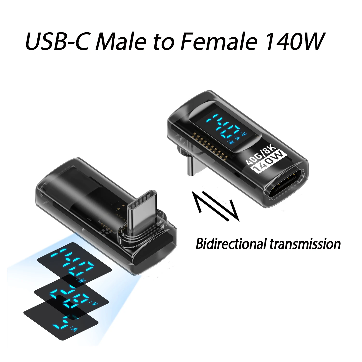 Apple 16データ伝送用の曲げデジタルディスプレイアダプター、TYPE-CメスからTYPE-Cオス