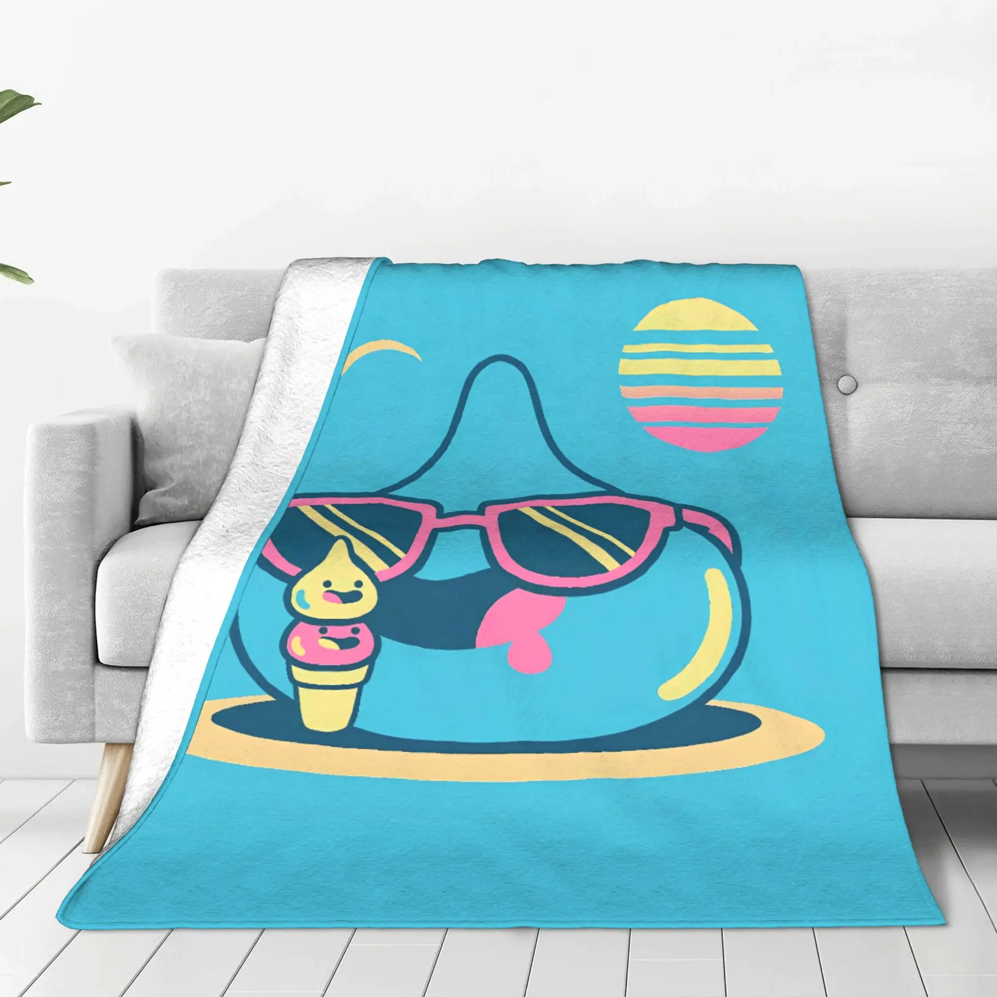 D-Dragon Quest Slime Flannel Blanket Winter  Warm Throw Blanket for Girls Boys Couch Bed Comfortable Bedspread Sofa Bed Cover