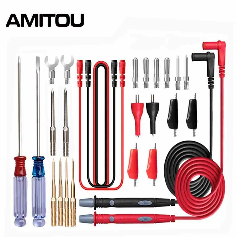 AMITOU Multi-Function Combination Line Test Cable Universal Meter Test Multimeter Pen Needle Tip Multi Meter Tester Lead Probe