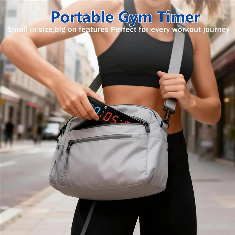 ABUG-Small Gym Timer Clock Rechargeable Gym Timer Clock Magnet Gym Timer Clock