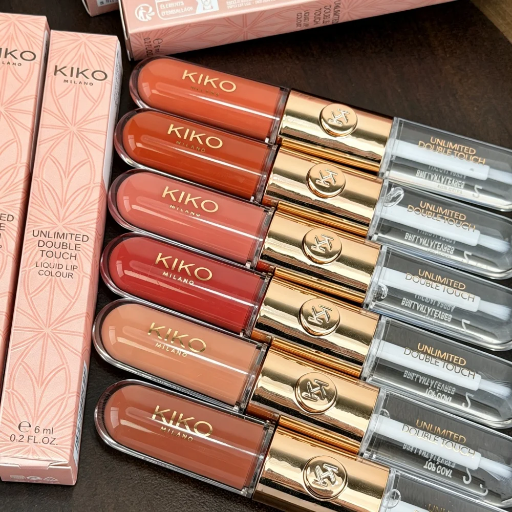 New Kiko Milano Limited Edition Double Headed Lipstick Transparent Mirror Lip Gloss Non Fading Oil Sexy Rich Lip Gloss Makeup