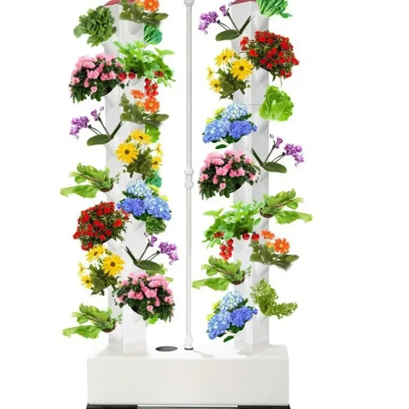 56 Hole Hydroponic Tower Garden Vertical Soilless Planter for Vegetables Home School Science Project Indoor Outdoor Growing