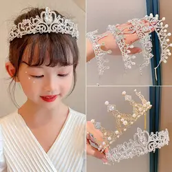 Kid Girls Princess Crown Tiara Hairband Hair Jewelry Rhinestone Tiaras and Crowns Crystal Diadems Headband Wedding Party Access