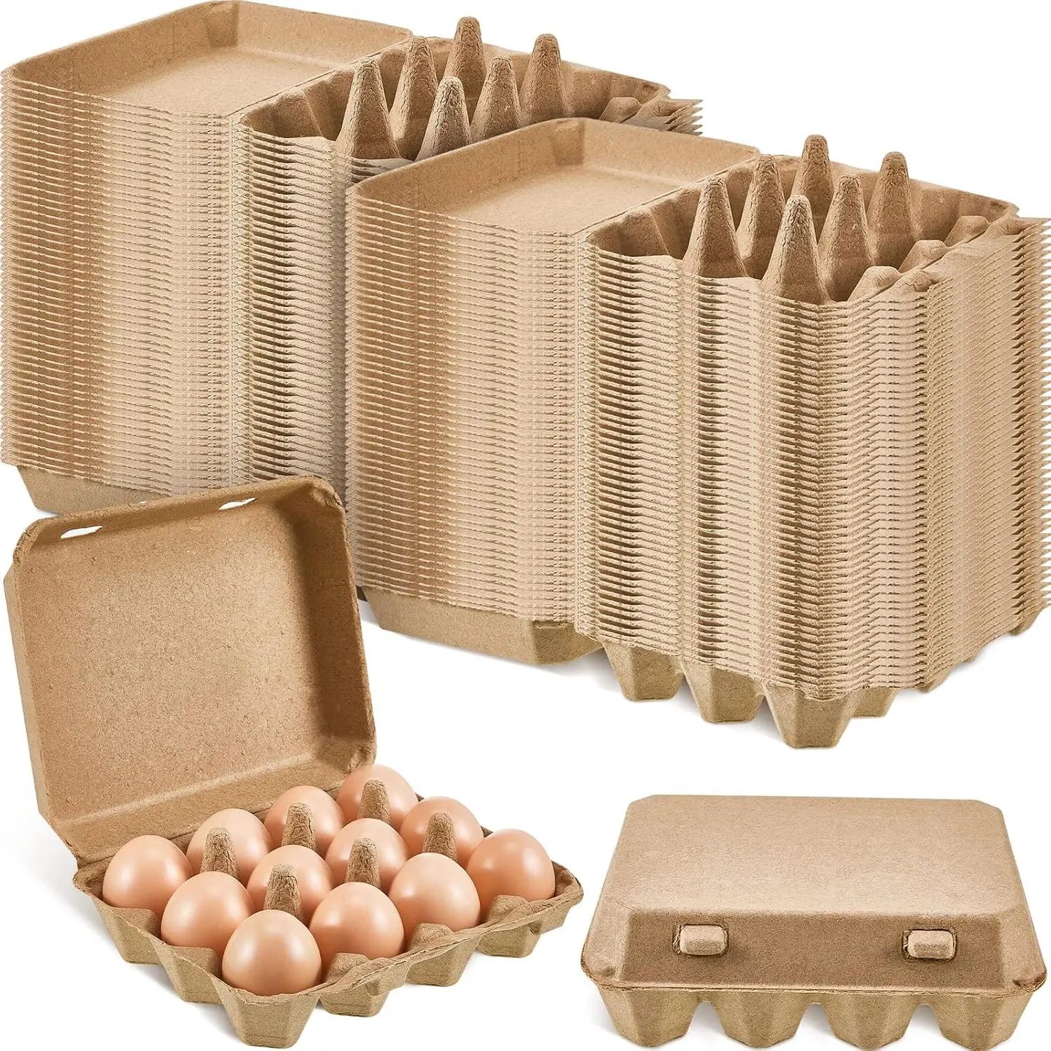 

100 Pieces Paper Pulp Egg Cartons 3x4 Style Vintage Blank Egg Cartons for Chicken Eggs Reusable