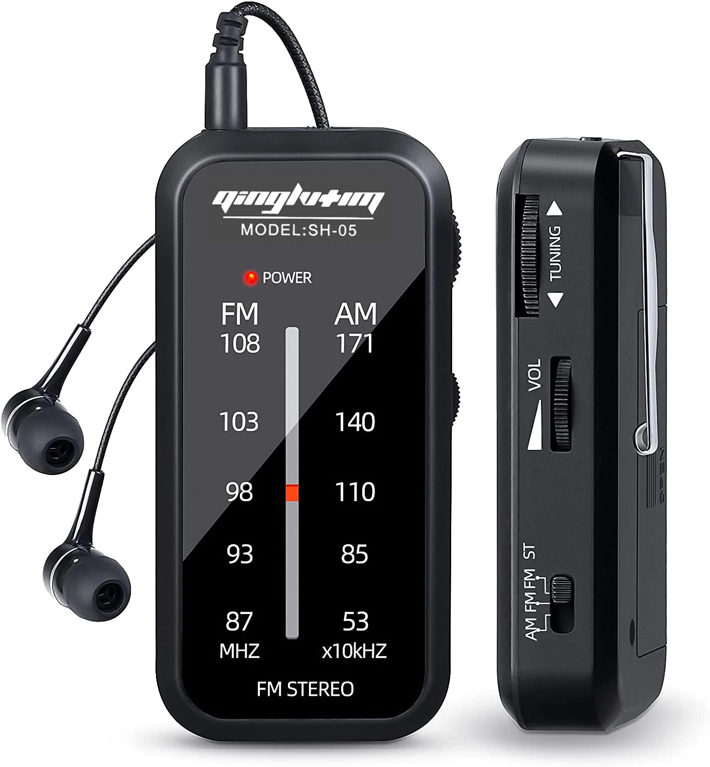 Radio tascabile Mini walkman Radio AM FM Radio portatili stereo a mano Musica portatile Playe Batterie AAA con cuffie