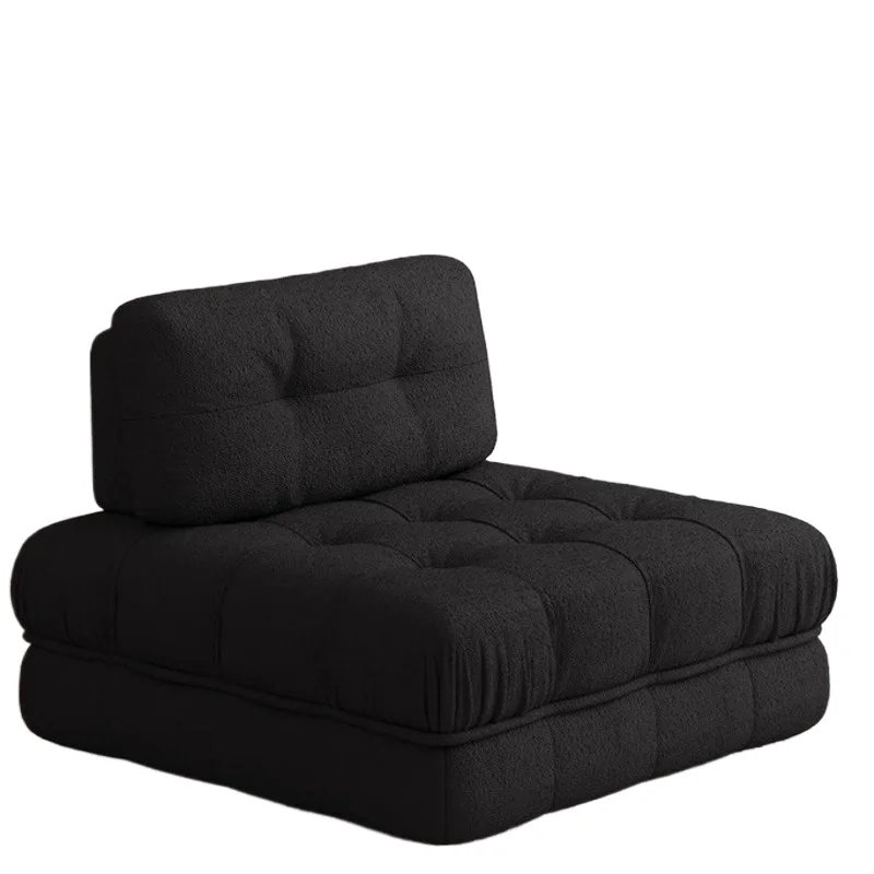 Black module tofu block armrest-free sofa lazy single cloud bedroom living room backrest large cushion removable