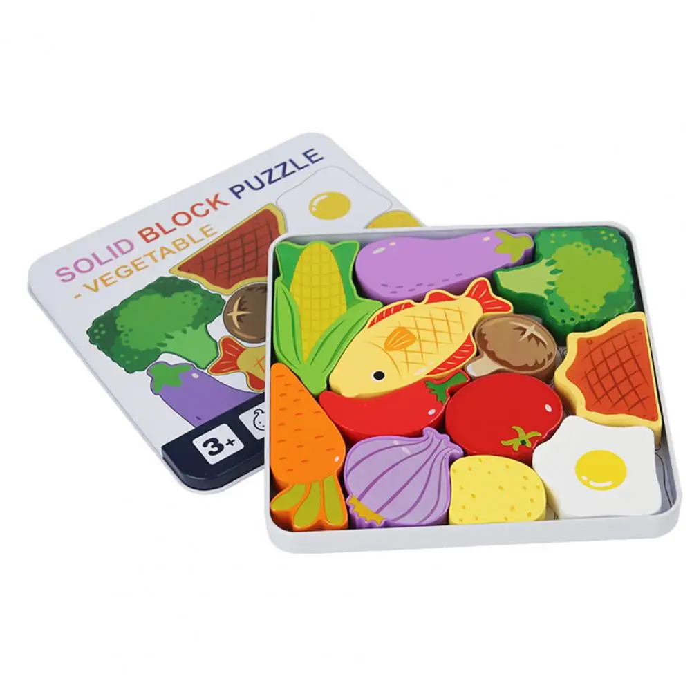 Houten puzzel voor kinderen Puzzel voor kinderen Houten blokpuzzelspel voor kleuters Open verbeelding Ontwerp Vorm passend speelgoed