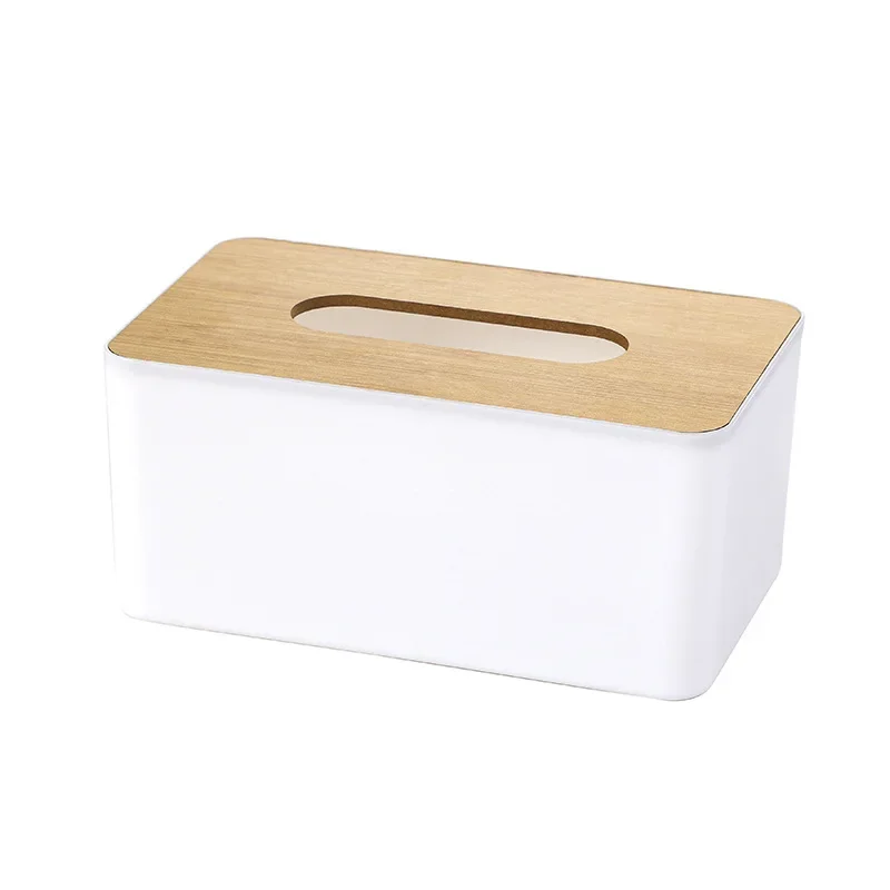 Wooden Tissue Box Napkin Holder Cover Toilet Paper Handkerchief Case Solid Simple Stylish Wood Home Car Wipe Organizer Container